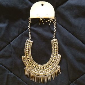 Silver statement necklace
